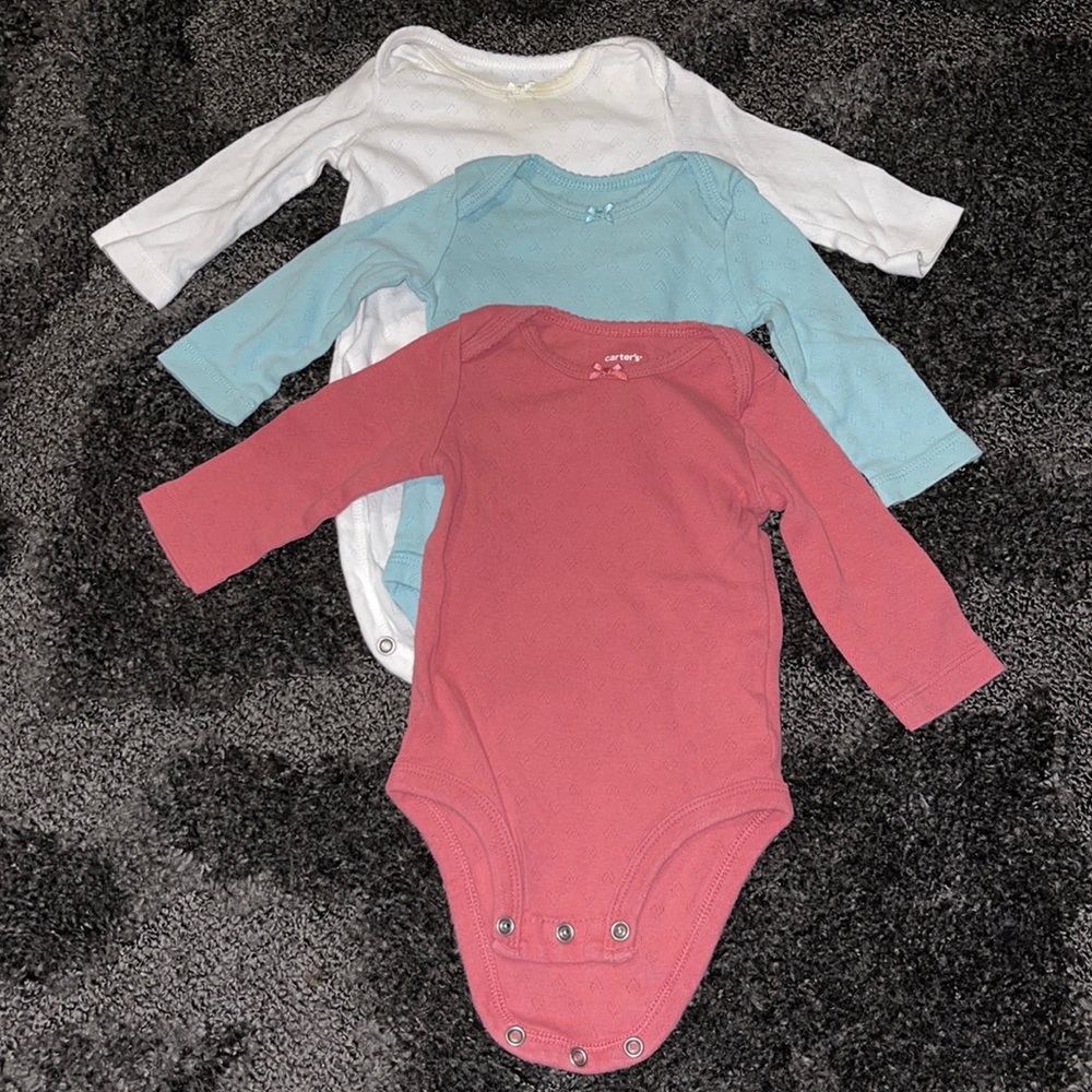 Carter’s baby girl 3 pack long sleeve bodysuits